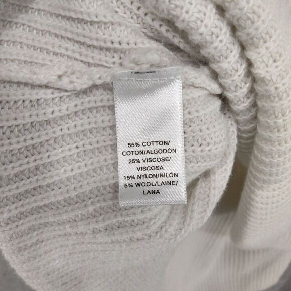 Ann Taylor LOFT Pullover Sweater Womens Sz S Wool Blend White Bell Sleeve Solid - Picture 8 of 12